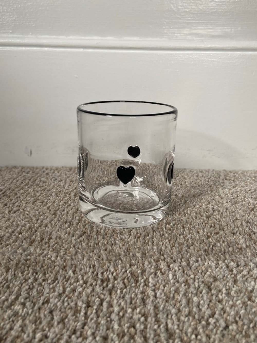 Black Heart Icon Juice Glass NWOT